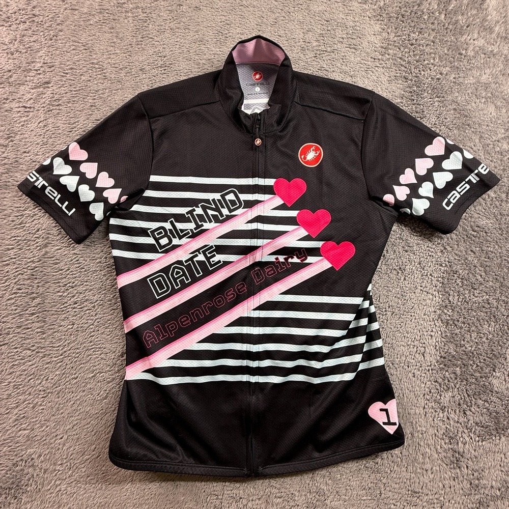 Castelli Cycling Jersey Womens L Blind Date Alpenrose Dairy Short Sleeve Pink